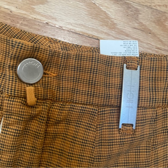 High Everyday Couture Realist Plaid Gold Orange Made In Italy Size US 12 - Picture 4 of 9